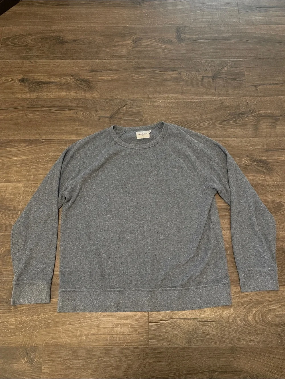 Men's Goodfellow & Co Gray Blue Long Sleeve Crewneck Shirt, Size XL